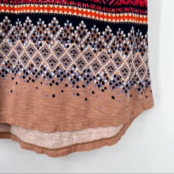 Anthropologie Meadow Rue V Neck Print Peplum Pom Pom Striped Sleeveless Tank Top - Picture 4 of 9